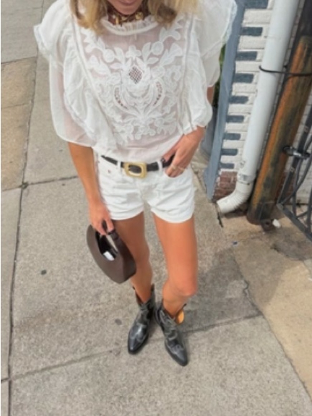 Mango sheer western top size small